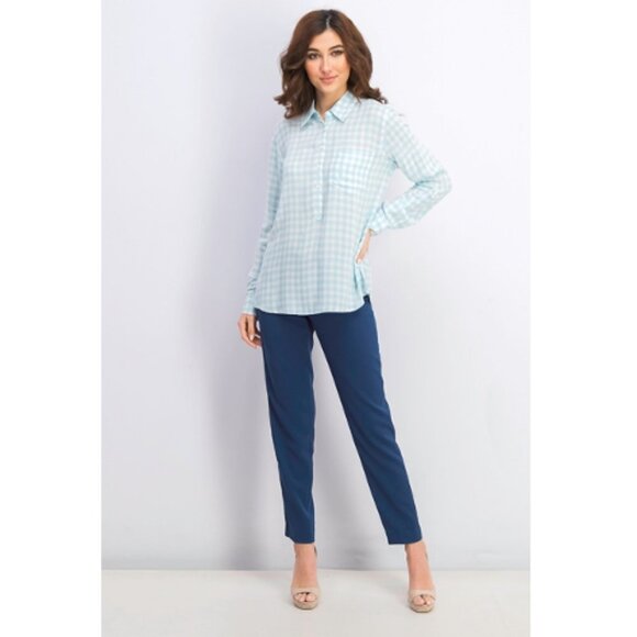 NWT Cosmic Blue Love Baby Blue Gingham Checker Button Up Shirt Sz. S - Picture 1 of 4